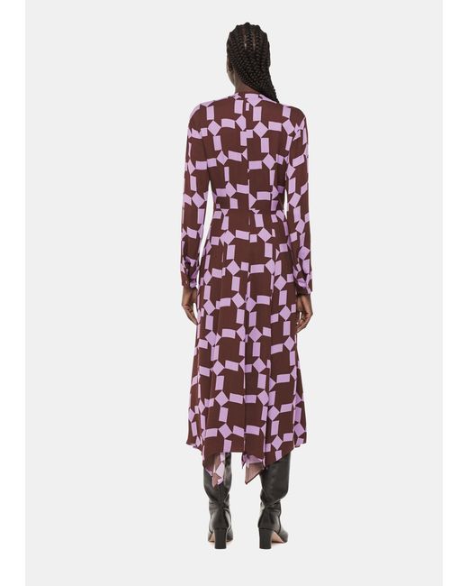 Whistles Red Spun Check Midi Dress