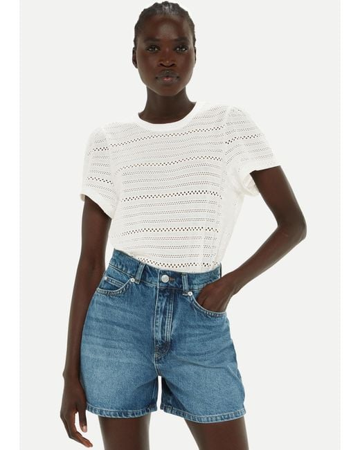 Whistles Blue Broderie Top