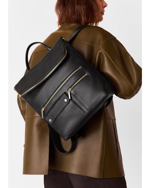 Whistles Black Farrow Pocket Detail Backpack