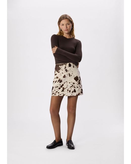 Whistles White Cow Print A Line Skirt