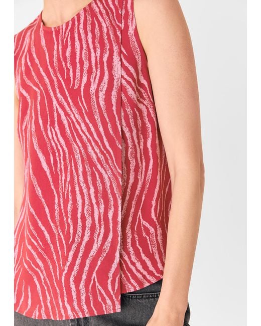 Whistles White Zebra Layered Wrap Crepe Tank