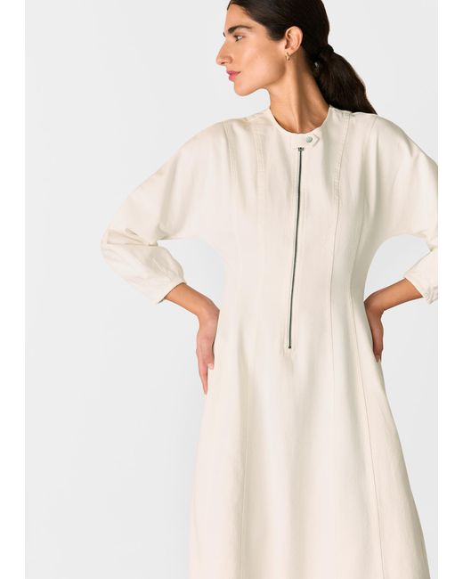 Whistles Natural Denim Zip Detail Dress