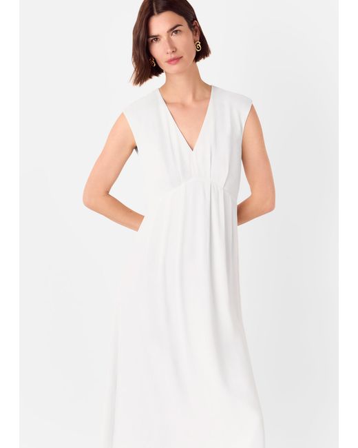 Whistles Pink Crepe Sleeveless Midi Dress