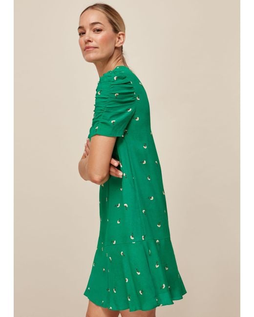 Whistles Synthetic Romantic Floral Dress in Green Lyst