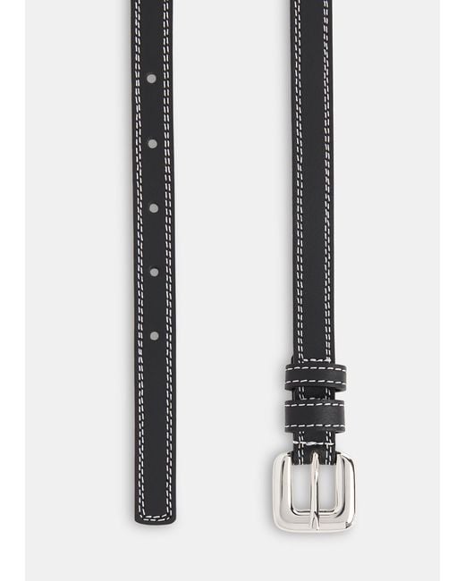 Whistles Black Square Buckle Belt