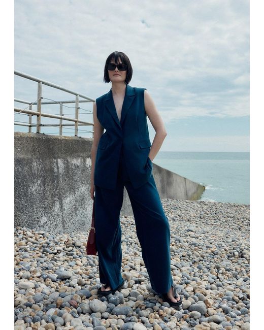 Whistles Blue Joss Tailored Trouser