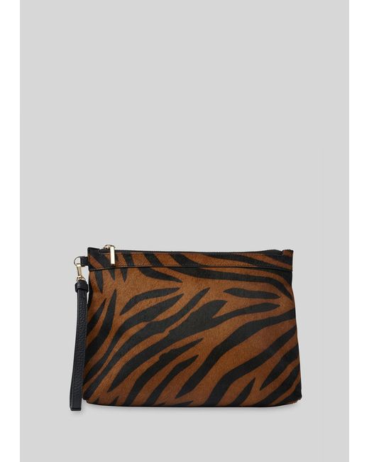 Whistles Brown Chester Zip Pouch