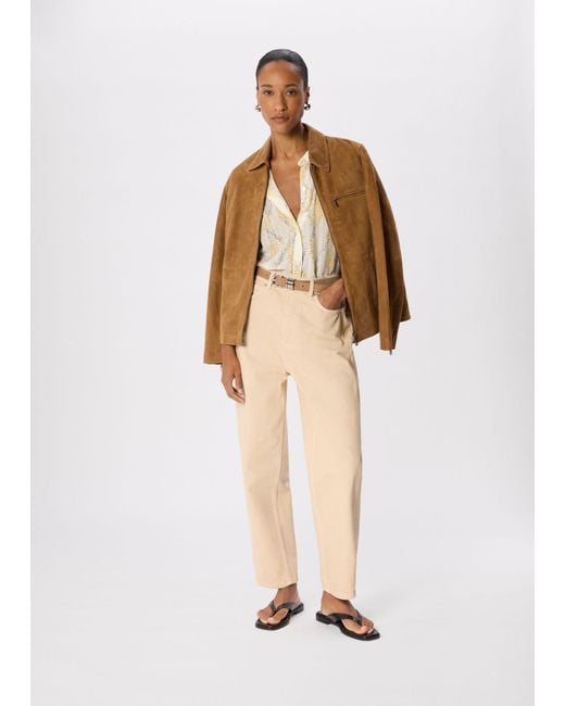 Whistles Natural Ditsy Stem Textured Shirt