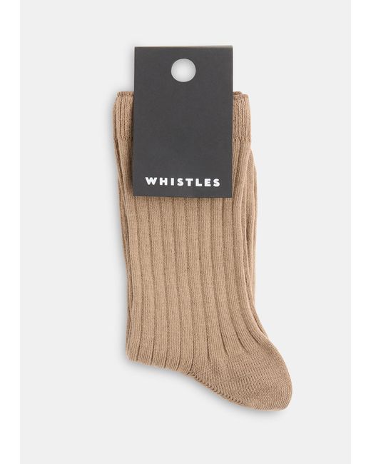 Whistles Natural Classic Ribbed Socks
