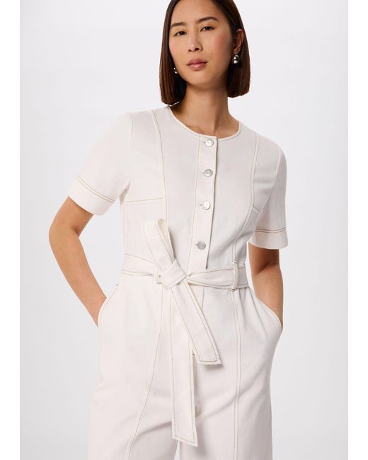 Whistles White Button Down Jumpsuit