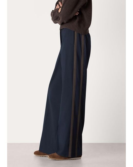 Whistles Blue Side Stripe Tailored Trouser