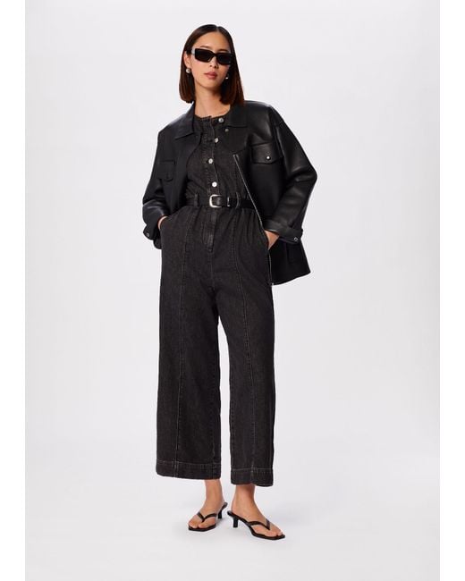 Whistles Black Button Down Jumpsuit