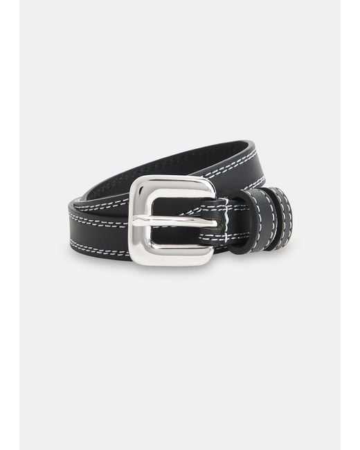 Whistles Black Square Buckle Belt