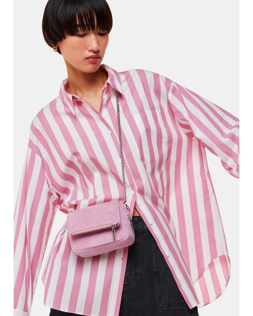 Whistles Pink Stripe Oversized Shirt