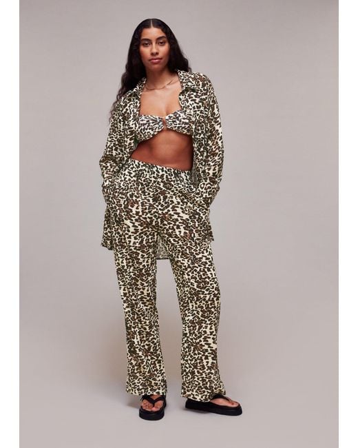 Whistles Multicolor Animal Print Beach Trouser