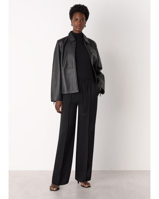 Whistles White Fine Wool Mix Funnel Neck Knit
