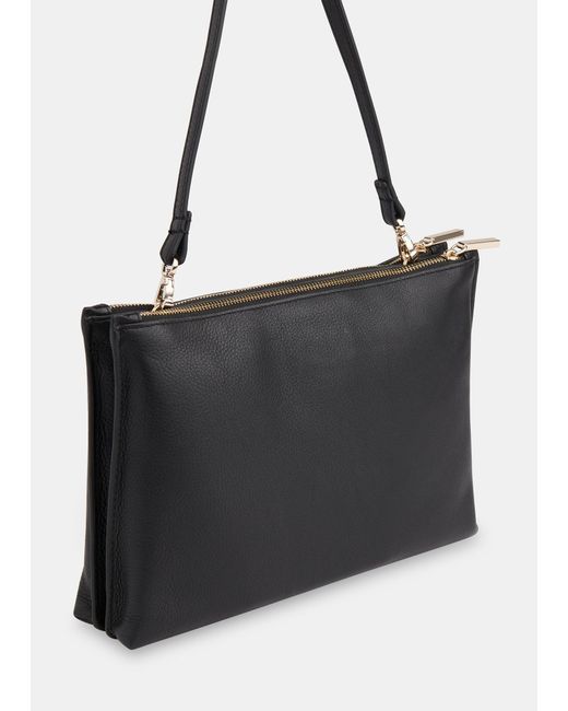 Whistles Black Rae Double Pouch Clutch
