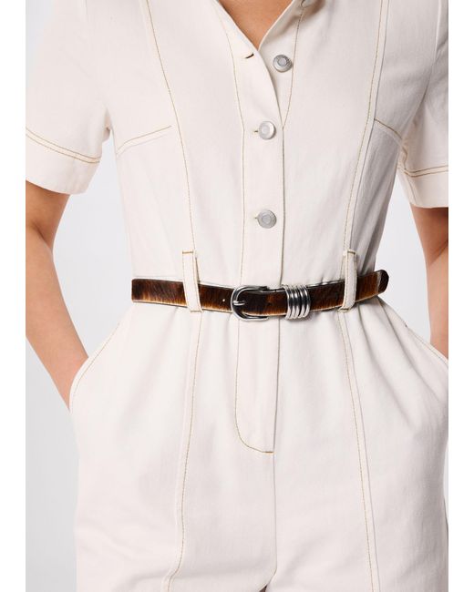 Whistles Brown Cow Hair-On Multi Ring Belt