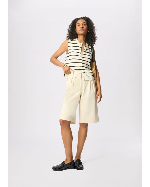 Whistles White Cotton Bermuda Short