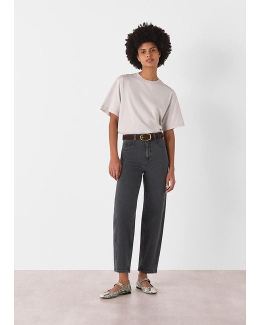 Whistles Gray Stretch Barrel Leg Jean