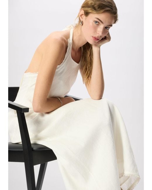 Whistles Green Linen Halter Neck Dress