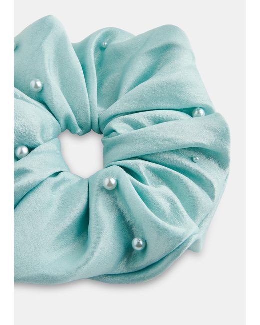 Whistles Blue Large Beaded Scrunchie