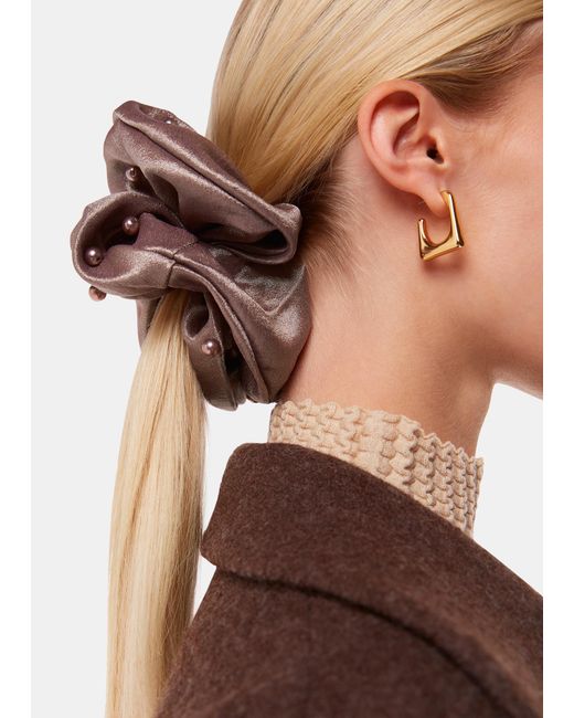 Whistles Brown Large Beaded Scrunchie