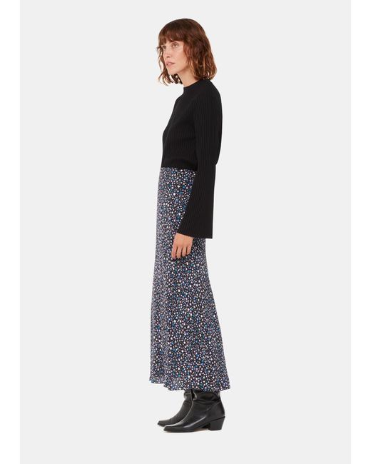 Whistles White Painted Garden Bias Cut Skirt