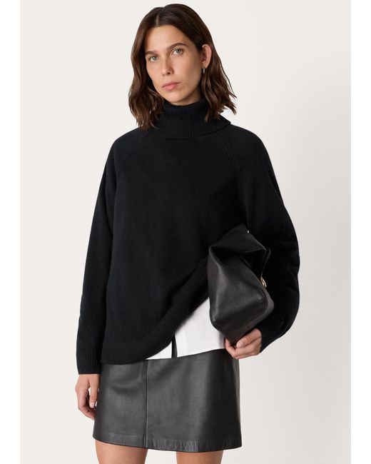 Whistles Blue Cashmere Roll Neck