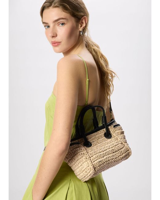 Whistles Natural Aylin Mini Straw Tote Bag