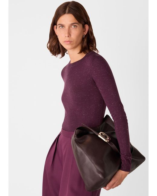 Whistles Purple Annie Sparkle Crew Neck
