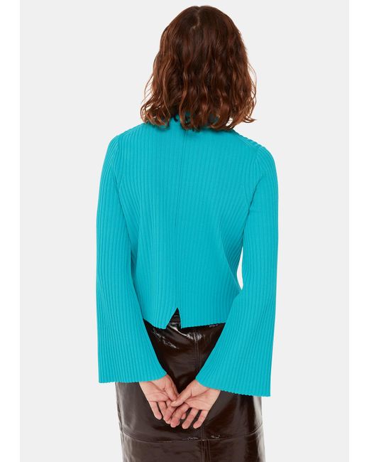Whistles Blue Fluted Sleeve Tunic