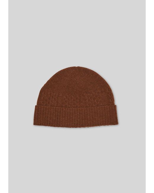 Whistles Brown Cable Knit Beanie Hat
