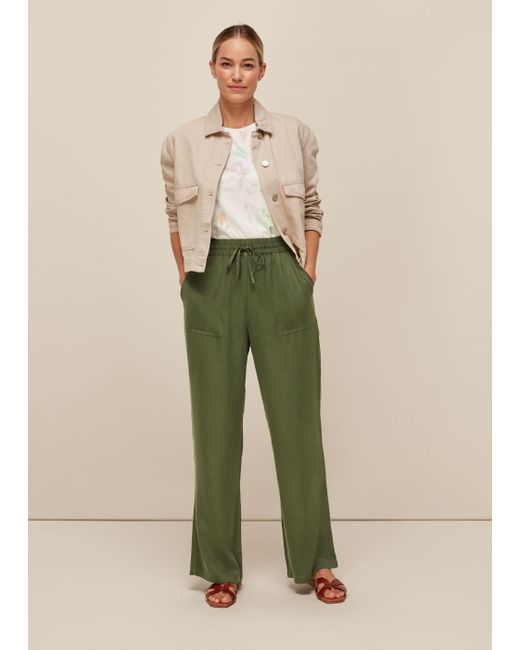 Whistles Natural Washed Wide Leg Trouser