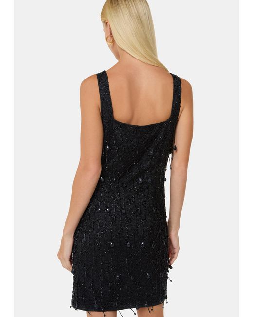 Whistles Black Beaded Mini Dress
