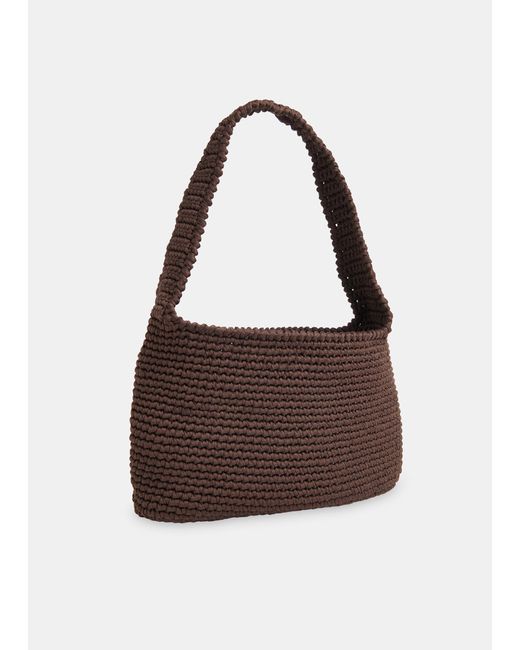 Whistles Brown Adaline Crochet Shoulder Bag
