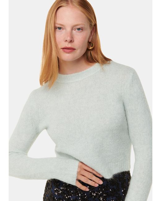 Whistles Gray Alpaca Mix Fluffy Knit