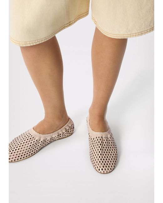 Whistles White Lasercut Ballet Pump