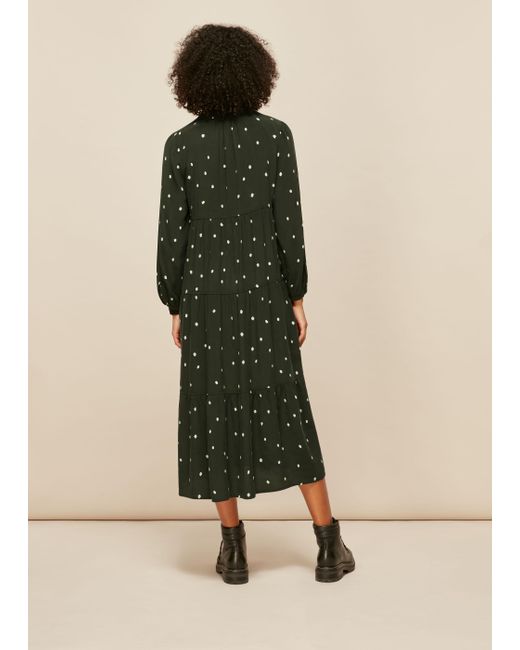 Whistles Natural Longline Spot Enora Dress