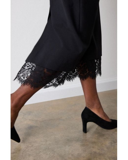 Whistles Black Ponte Detachable Lace Dress