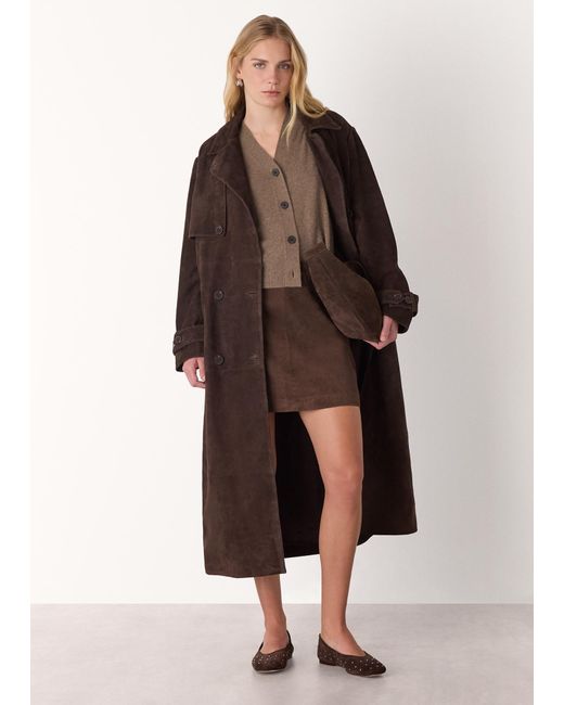Whistles Brown Cashmere Button Cardigan