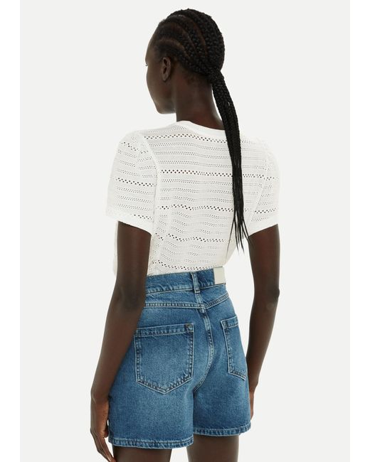 Whistles Blue Broderie Top