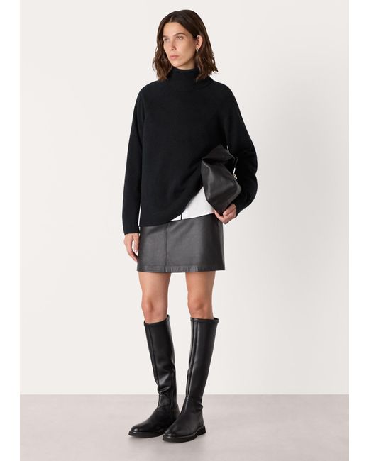 Whistles Blue Cashmere Roll Neck
