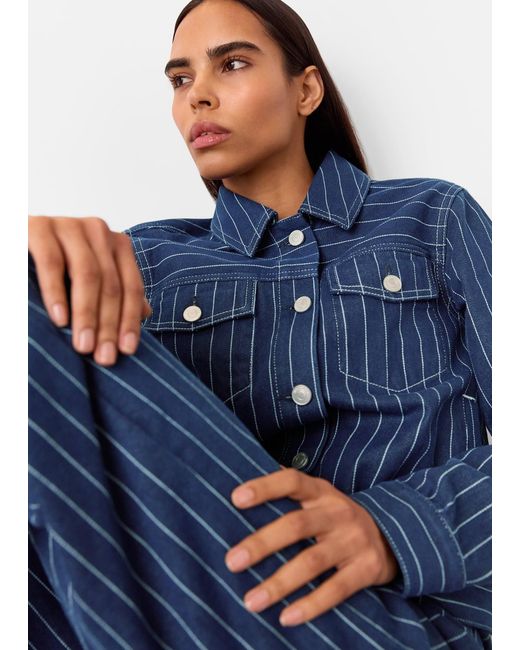 Whistles Blue Pinstripe Denim Jacket