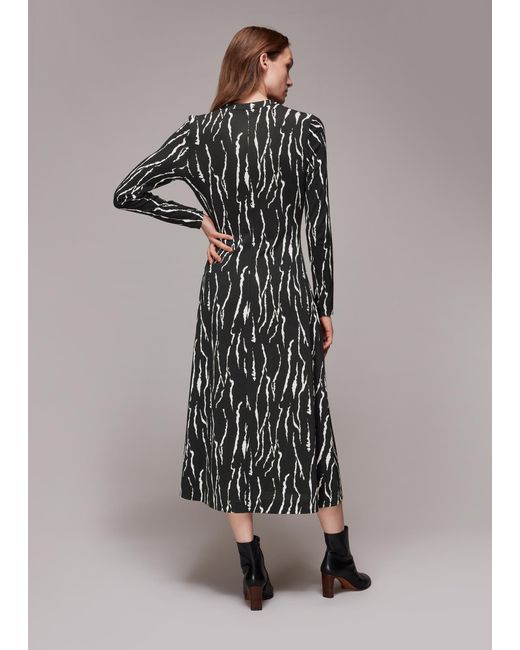 Whistles Gray Rumi Tiger Print Jersey Dress