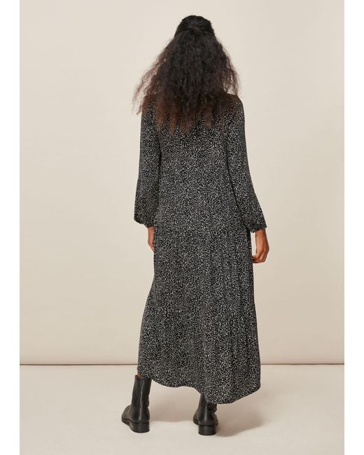 Whistles Natural Freckle Print Enora Dress