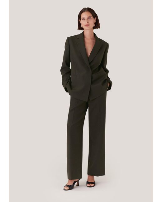 Whistles Green Natalie Wool Blend Trouser