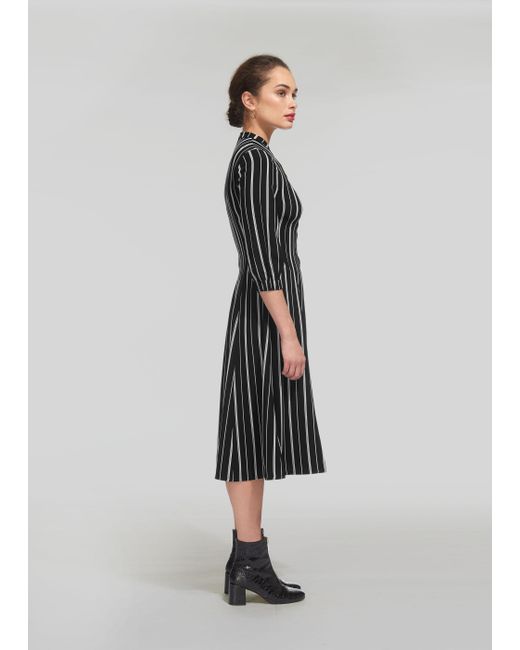 whistles stripe wrap shirt dress