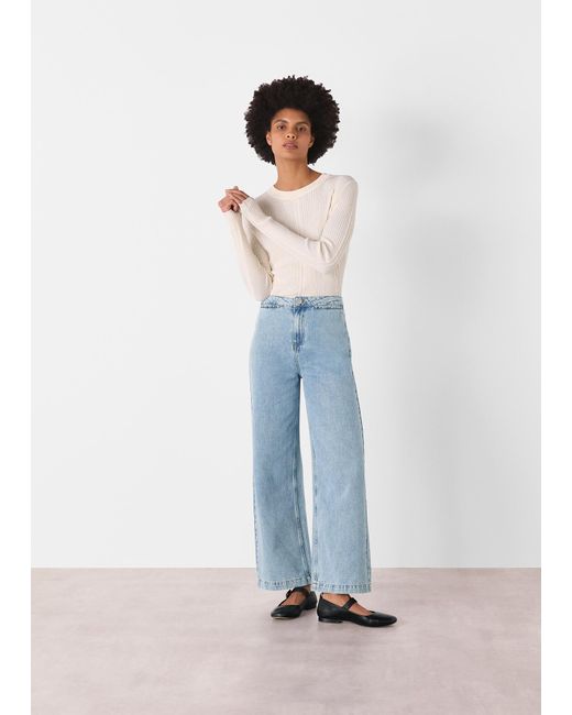 Whistles Blue Authentic Ankle Wide Leg Jean
