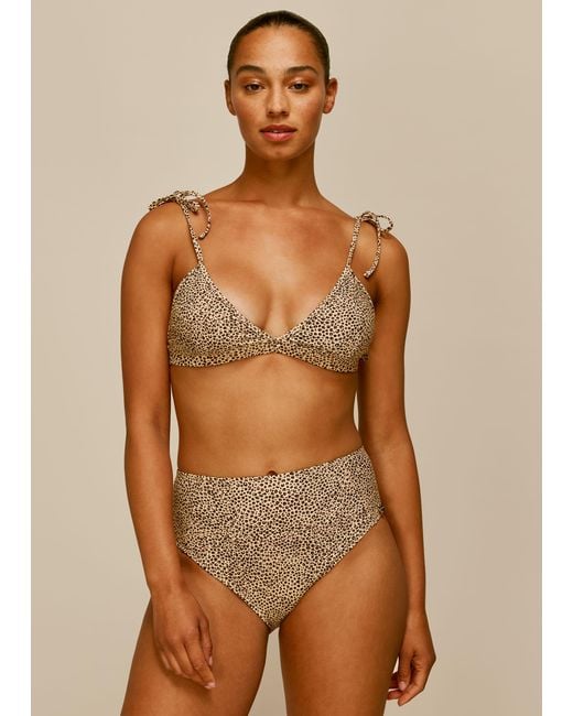 Whistles Brown Mini Leopard Bikini Bottom